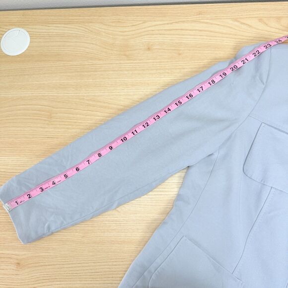 Talbots Wool Safari Utility Jacket Blazer Size 14 Light Blue Japan Vtg Career - Picture 14 of 15